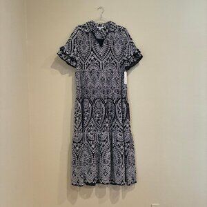 Chicos Eyelet Navy Maxi Dress